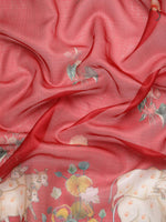 Thumbnail for Red Munga Silk Digital Print Animal Print Saree with Unstitched Blouse - Hiral Fashion - Distacart