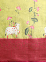 Thumbnail for Olive Munga Silk Digital Print Animal Print Saree with Unstitched Blouse - Hiral Fashion - Distacart