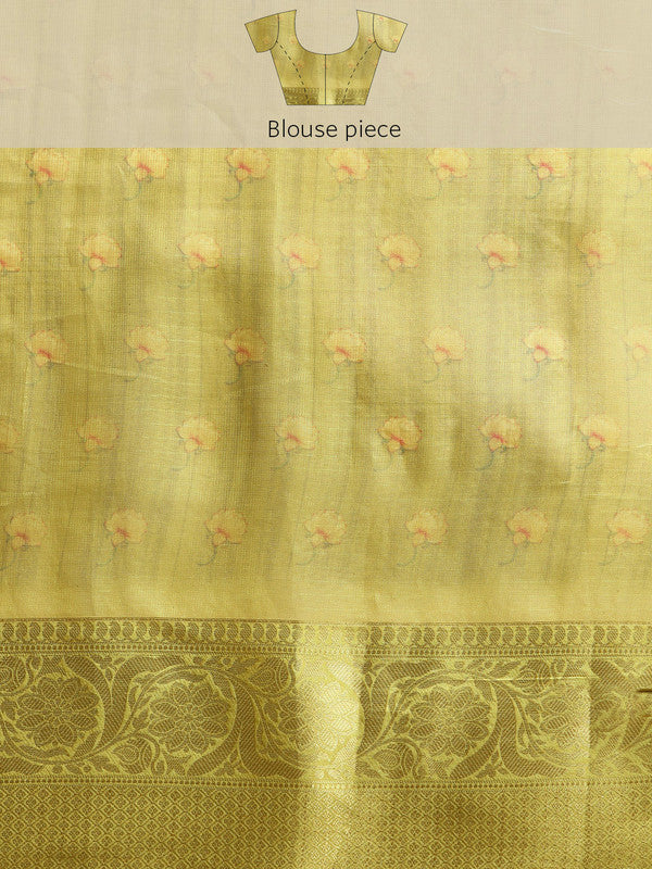 Olive Munga Silk Digital Print Animal Print Saree with Unstitched Blouse - Hiral Fashion - Distacart