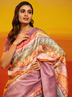 Thumbnail for Multicolor Silk Blend Woven Zari Design Abstract Saree with Unstitched Blouse - Hiral Fashion - Distacart