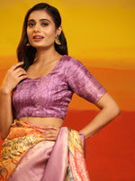 Thumbnail for Multicolor Silk Blend Woven Zari Design Abstract Saree with Unstitched Blouse - Hiral Fashion - Distacart