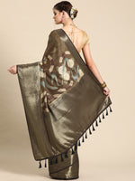 Thumbnail for Multicolor Kanchipuram Silk Digital Print Floral Saree with Unstitched Blouse - Hiral Fashion - Distacart