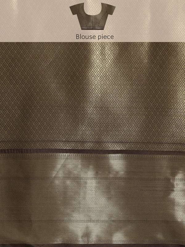 Multicolor Kanchipuram Silk Digital Print Floral Saree with Unstitched Blouse - Hiral Fashion - Distacart