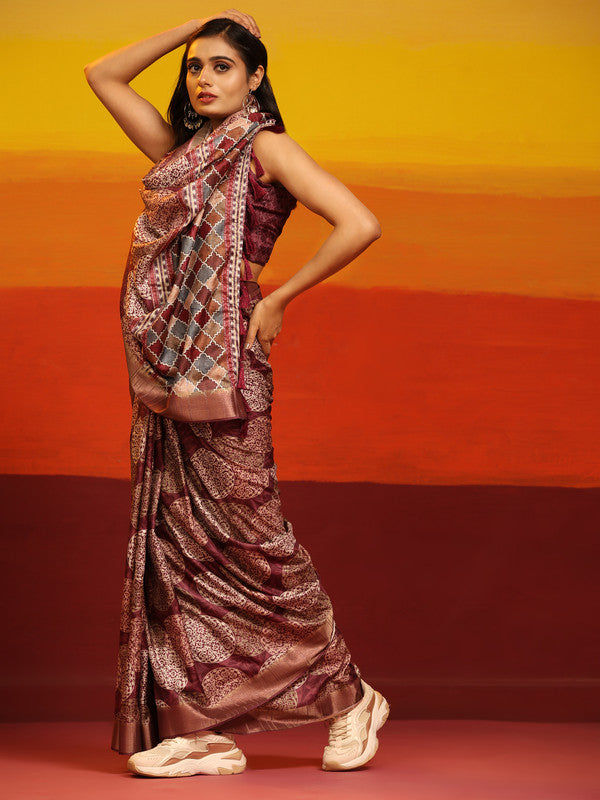 White Silk Blend Woven Zari Design Ethnic Motifs Saree with Unstitched Blouse - Hiral Fashion - Distacart