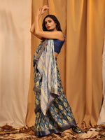 Thumbnail for White Silk Blend Woven Zari Design Ethnic Motifs Saree with Unstitched Blouse - Hiral Fashion - Distacart