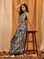 Thumbnail for White Silk Blend Woven Zari Design Ethnic Motifs Saree with Unstitched Blouse - Hiral Fashion - Distacart