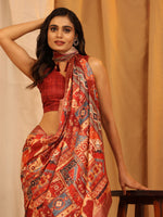 Thumbnail for Cream Silk Blend Woven Zari Design Ethnic Motifs Saree with Unstitched Blouse - Hiral Fashion - Distacart