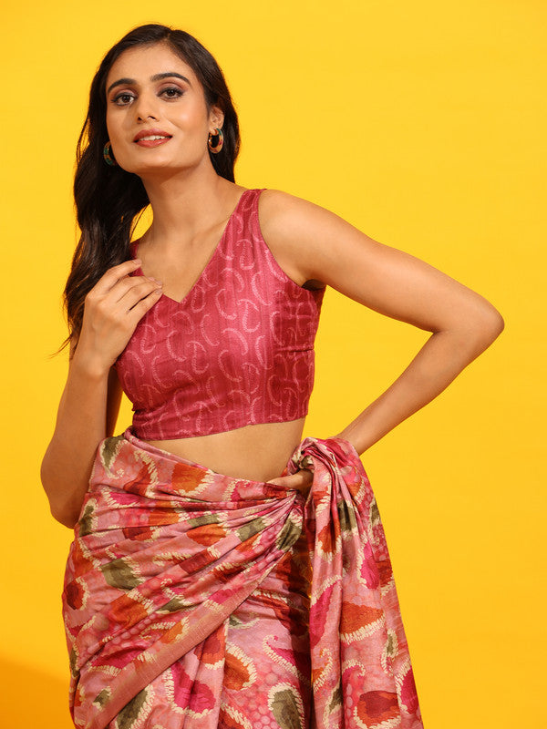 Green Silk Blend Woven Zari Design Paisley Saree with Unstitched Blouse - Hiral Fashion - Distacart