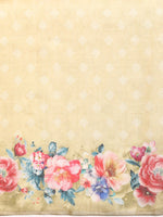 Thumbnail for Beige Cotton Blend Digital Print Floral Saree with Unstitched Blouse - Hiral Fashion - Distacart