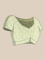 Thumbnail for Olive Cotton Blend Digital Print Floral Saree with Unstitched Blouse - Hiral Fashion - Distacart