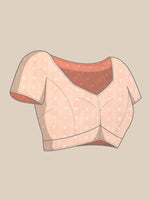 Thumbnail for Peach Cotton Blend Digital Print Floral Saree with Unstitched Blouse - Hiral Fashion - Distacart