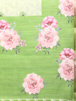 Thumbnail for Olive Cotton Blend Digital Print Floral Saree with Unstitched Blouse - Hiral Fashion - Distacart