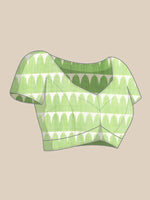 Thumbnail for Olive Cotton Blend Digital Print Floral Saree with Unstitched Blouse - Hiral Fashion - Distacart