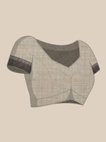 Thumbnail for Gray Cotton Blend Digital Print Floral Saree with Unstitched Blouse - Hiral Fashion - Distacart