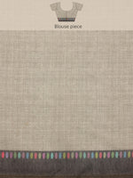 Thumbnail for Gray Cotton Blend Digital Print Floral Saree with Unstitched Blouse - Hiral Fashion - Distacart