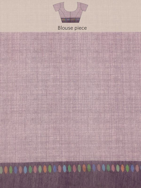 Lavender Cotton Blend Digital Print Floral Saree with Unstitched Blouse - Hiral Fashion - Distacart