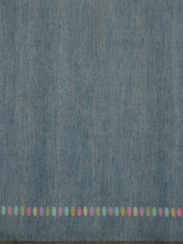 Turquoise Cotton Blend Digital Print Floral Saree with Unstitched Blouse - Hiral Fashion - Distacart