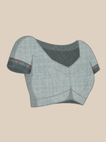 Thumbnail for Turquoise Cotton Blend Digital Print Floral Saree with Unstitched Blouse - Hiral Fashion - Distacart