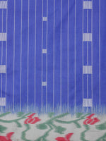 Thumbnail for Blue Silk Blend Digital Print Striped Saree with Unstitched Blouse - Hiral Fashion - Distacart