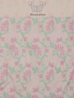 Thumbnail for Blue Silk Blend Digital Print Striped Saree with Unstitched Blouse - Hiral Fashion - Distacart