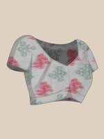 Thumbnail for Orange Silk Blend Digital Print Striped Saree with Unstitched Blouse - Hiral Fashion - Distacart