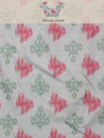 Thumbnail for Orange Silk Blend Digital Print Striped Saree with Unstitched Blouse - Hiral Fashion - Distacart