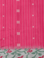 Thumbnail for Pink Silk Blend Digital Print Striped Saree with Unstitched Blouse - Hiral Fashion - Distacart