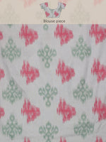 Thumbnail for Pink Silk Blend Digital Print Striped Saree with Unstitched Blouse - Hiral Fashion - Distacart