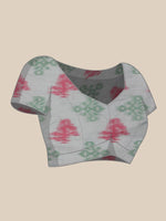 Thumbnail for Green Silk Blend Digital Print Striped Saree with Unstitched Blouse - Hiral Fashion - Distacart