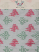 Thumbnail for Green Silk Blend Digital Print Striped Saree with Unstitched Blouse - Hiral Fashion - Distacart