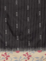 Thumbnail for Black Silk Blend Digital Print Striped Saree with Unstitched Blouse - Hiral Fashion - Distacart