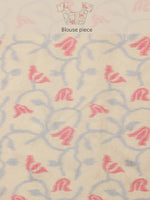 Thumbnail for Black Silk Blend Digital Print Striped Saree with Unstitched Blouse - Hiral Fashion - Distacart