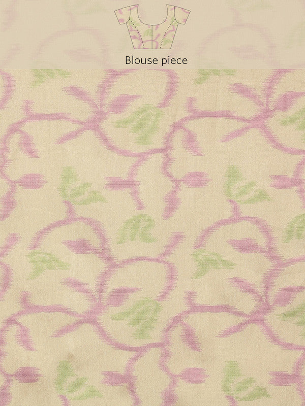 Purple Silk Blend Digital Print Striped Saree with Unstitched Blouse - Hiral Fashion - Distacart