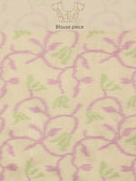 Thumbnail for Purple Silk Blend Digital Print Striped Saree with Unstitched Blouse - Hiral Fashion - Distacart