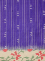 Thumbnail for Royal Blue Silk Blend Digital Print Striped Saree with Unstitched Blouse - Hiral Fashion - Distacart