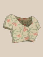 Thumbnail for Royal Blue Silk Blend Digital Print Striped Saree with Unstitched Blouse - Hiral Fashion - Distacart