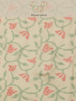 Thumbnail for Royal Blue Silk Blend Digital Print Striped Saree with Unstitched Blouse - Hiral Fashion - Distacart