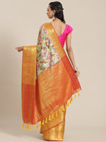 Thumbnail for Multicolor Art Silk Digital Print Floral Saree with Unstitched Blouse - Hiral Fashion - Distacart