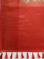 Thumbnail for White Art Silk Printed Abstract Saree with Unstitched Blouse - Hiral Fashion - Distacart