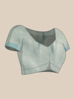 Thumbnail for Blue Tissue Silk Digital Print Floral Saree with Unstitched Blouse - Hiral Fashion - Distacart