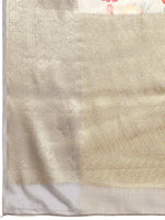 Thumbnail for Gray Tissue Silk Digital Print Floral Saree with Unstitched Blouse - Hiral Fashion - Distacart