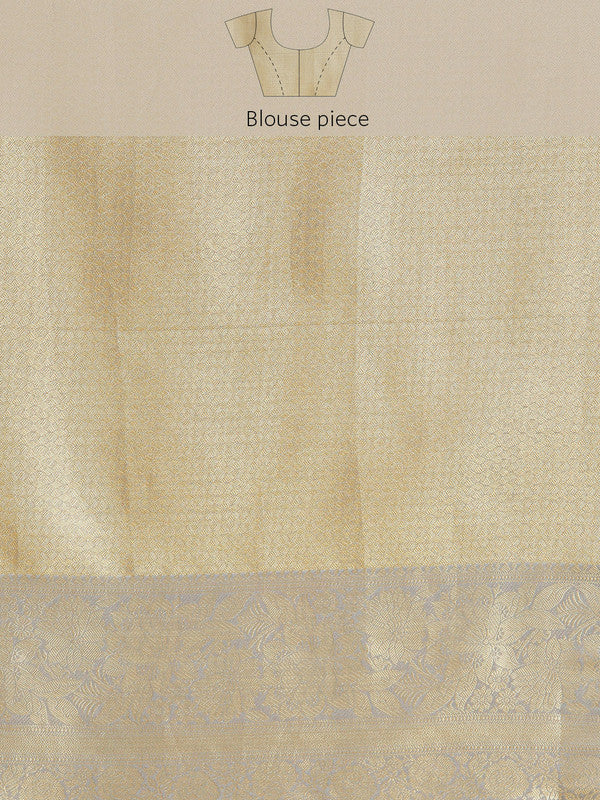 Gray Tissue Silk Digital Print Floral Saree with Unstitched Blouse - Hiral Fashion - Distacart