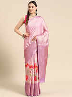 Thumbnail for Lavender Tissue Silk Digital Print Floral Saree with Unstitched Blouse - Hiral Fashion - Distacart