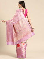 Thumbnail for Lavender Tissue Silk Digital Print Floral Saree with Unstitched Blouse - Hiral Fashion - Distacart