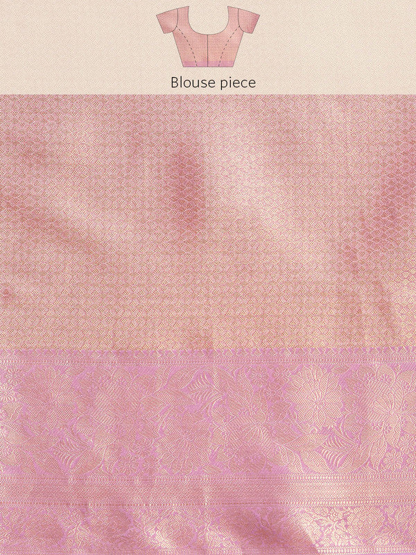 Lavender Tissue Silk Digital Print Floral Saree with Unstitched Blouse - Hiral Fashion - Distacart