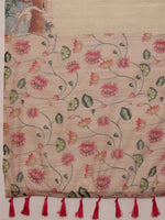 Thumbnail for Beige Cotton Blend Digital Print Animal Print Saree with Unstitched Blouse - Hiral Fashion - Distacart