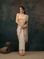 Thumbnail for Green Cotton Blend Digital Print Animal Print Saree with Unstitched Blouse - Hiral Fashion - Distacart