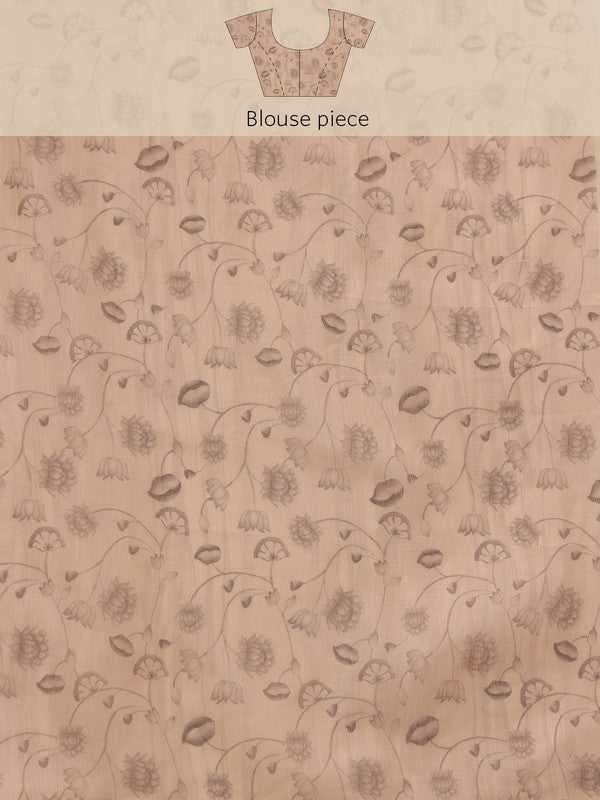 Green Cotton Blend Digital Print Animal Print Saree with Unstitched Blouse - Hiral Fashion - Distacart