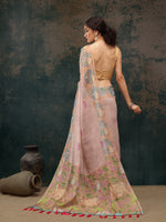 Thumbnail for Lavender Cotton Blend Digital Print Animal Print Saree with Unstitched Blouse - Hiral Fashion - Distacart