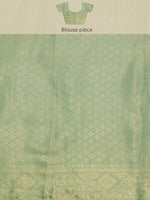 Thumbnail for Green Cotton Woven Zari Design Floral Saree with Unstitched Blouse - Hiral Fashion - Distacart
